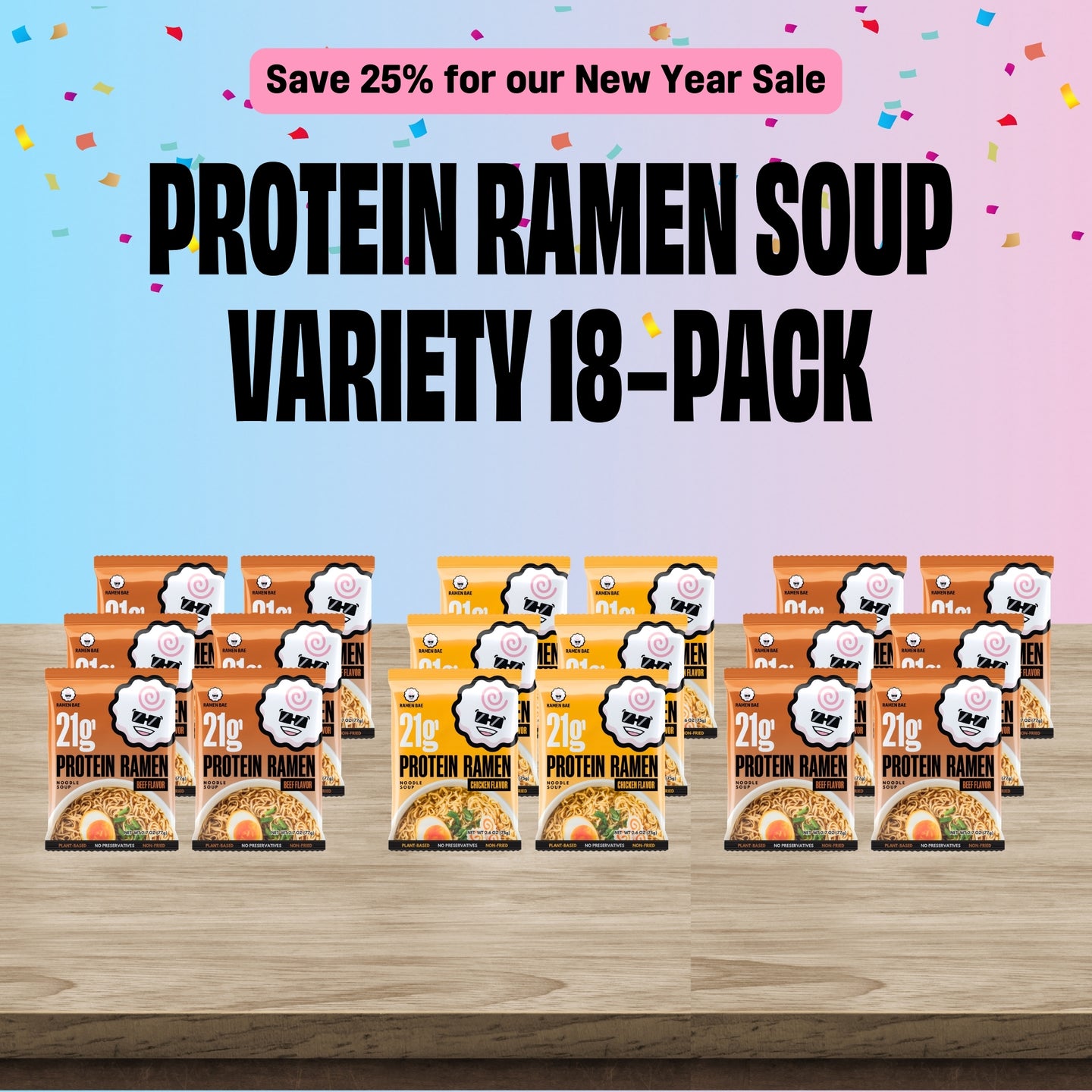 Protein Ramen Soup Variety 18-Pack