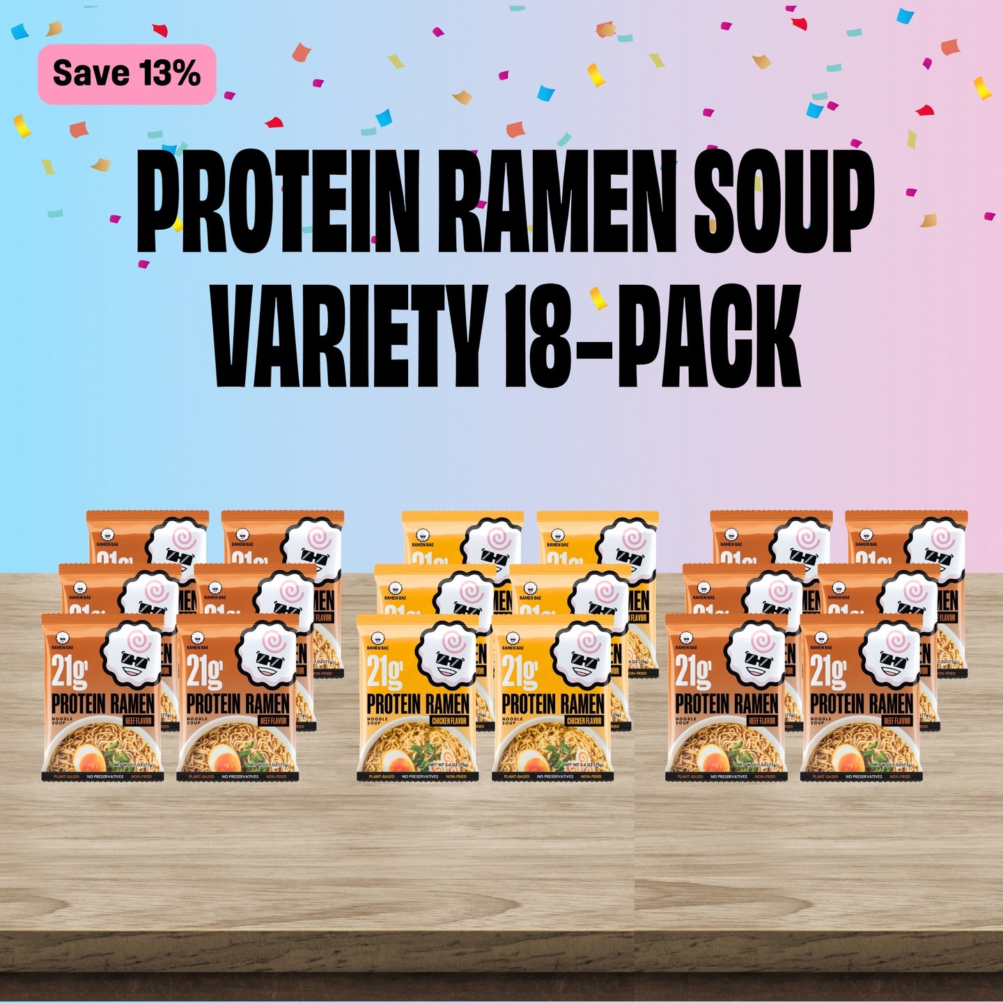 Protein Ramen Soup Variety 18-Pack