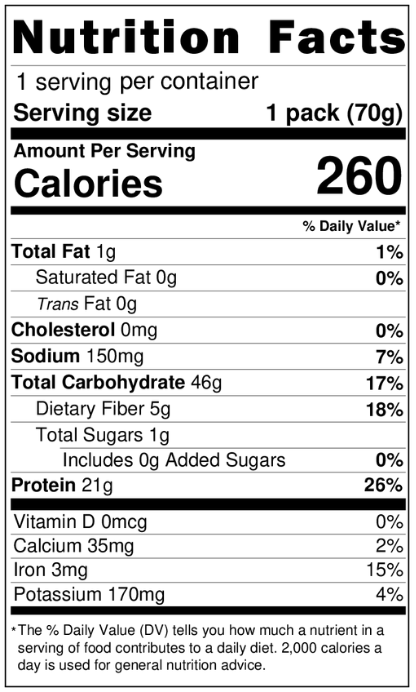 Plain Protein Ramen Noodles nutrition facts